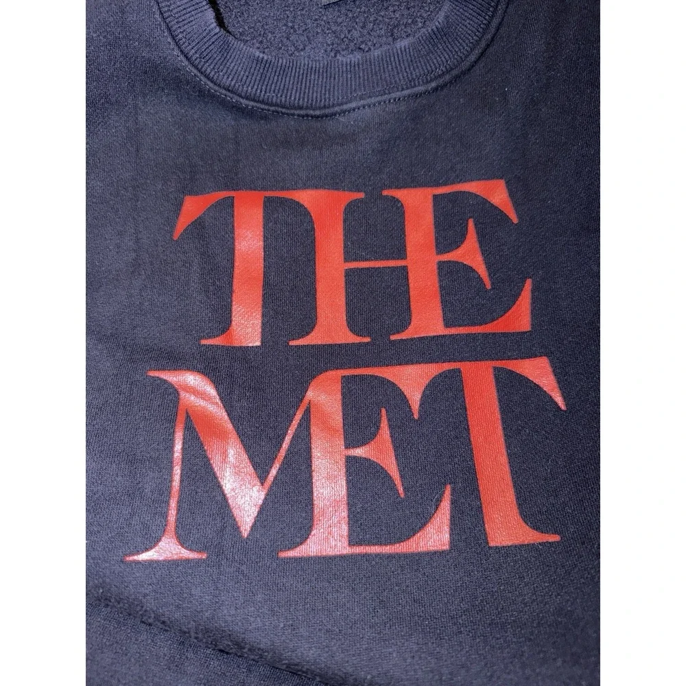 The Met Metropolitan Museum of Art Blue Red Crewneck Sweater New York Artsy Crew